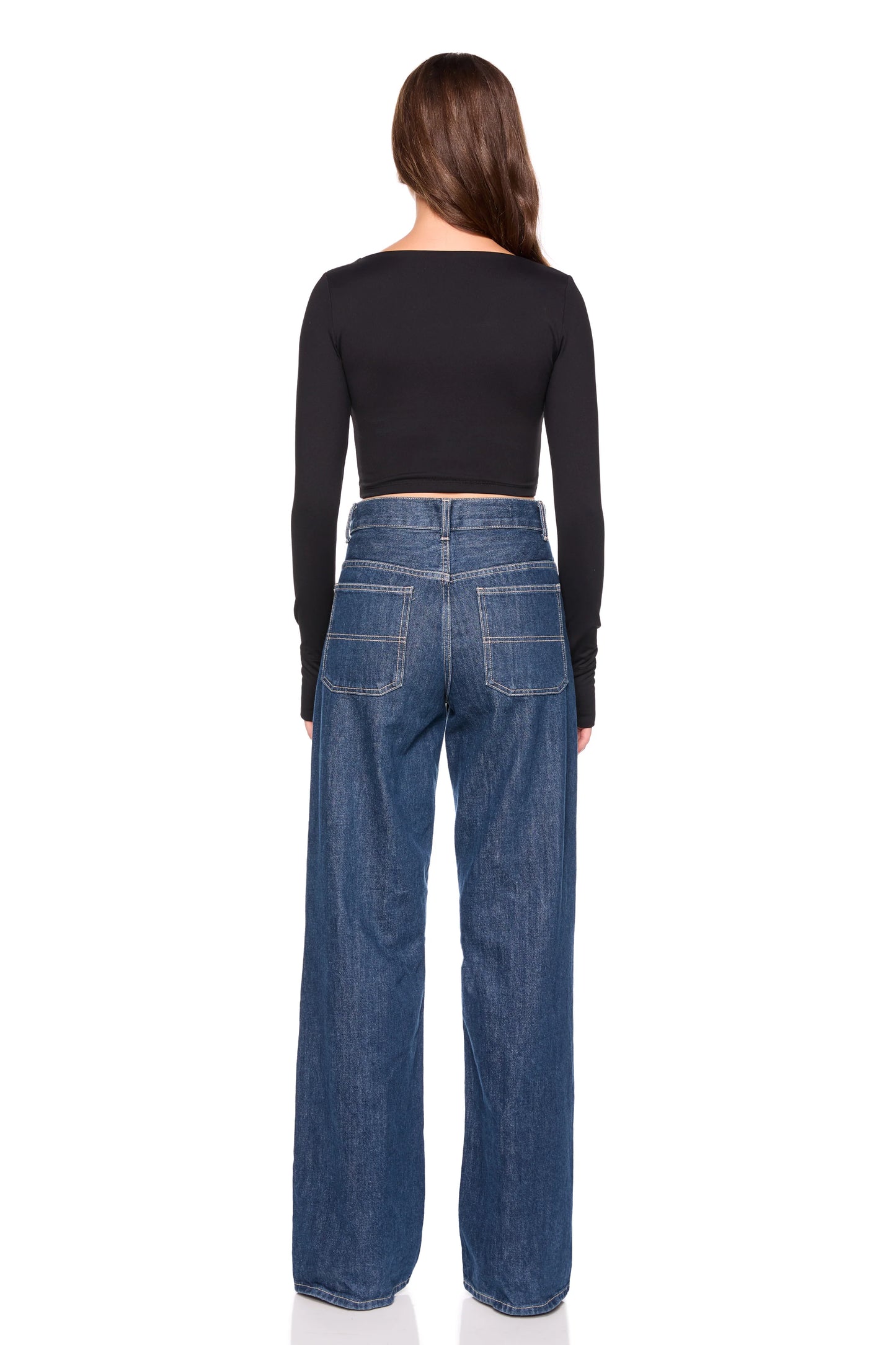 Susana Monaco Scoop Front Thumb Hole Long Sleeve Top