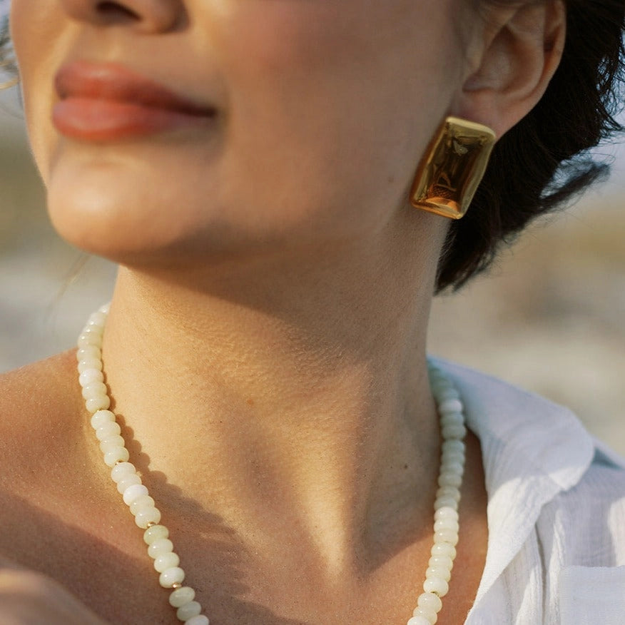 The Liv Bella Vita Waterproof Dory Chunky Rectangle Stud Earring