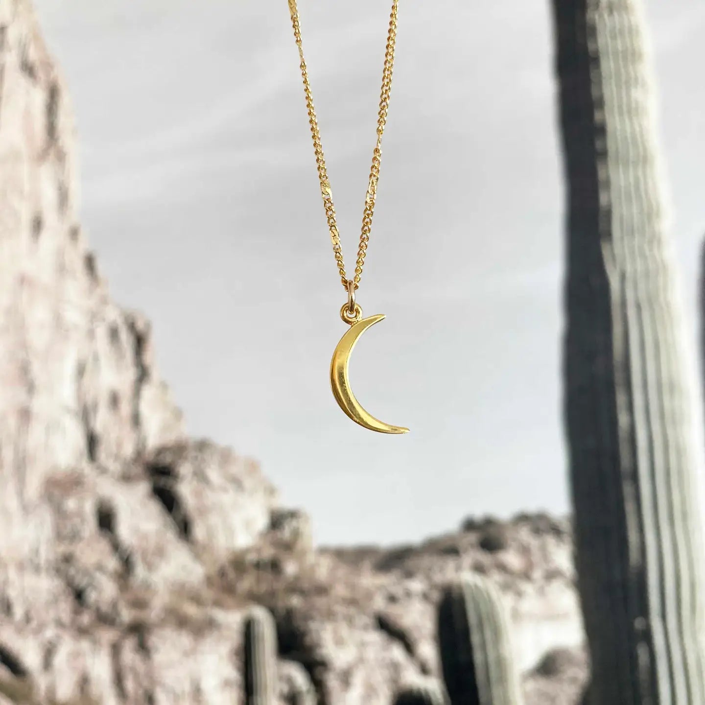 Shop the Crescent Moon Necklace by Glamrocks Jewelry at Harbour Thread