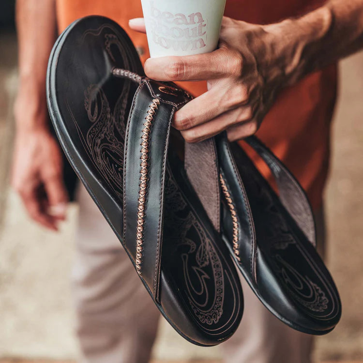 OluKai Mea Ola Men's Leather Sandals | Harbour Thread