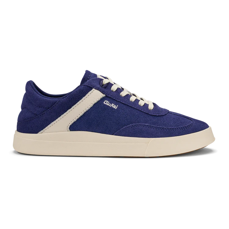 Shop the OluKai Hā‘upu Women's Leather Sneakers in Navy/Off White at Harbour Thread women's boutique in Burlington, VT.