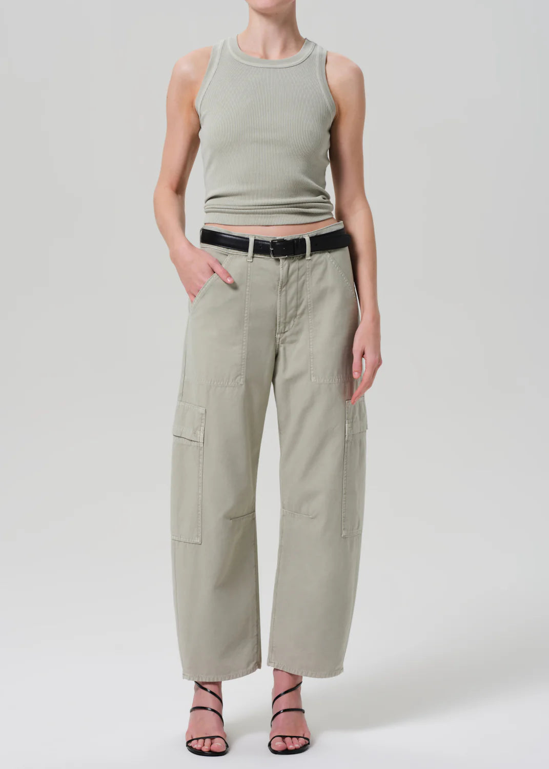 The Citizens Of Humanity Marcelle Low Slung Easy Cargo in the color Matcha