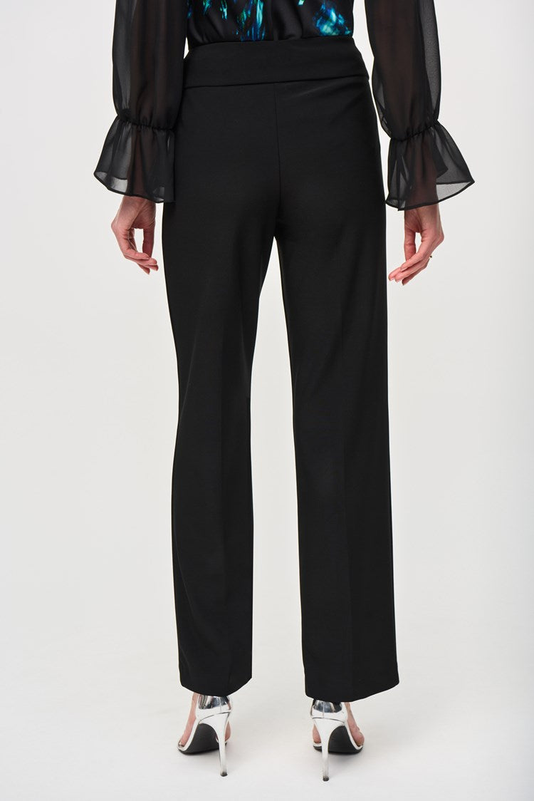 back detail on the Black Wide-Leg Pull-On Pants by Joseph Ribkoff