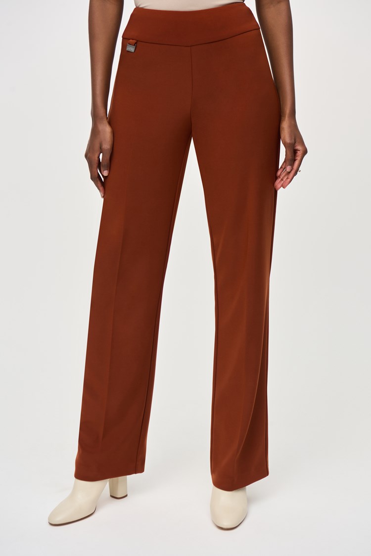 Front view of the Cinnamon Wide-Leg Pull-On Pants by Joseph Ribkoff