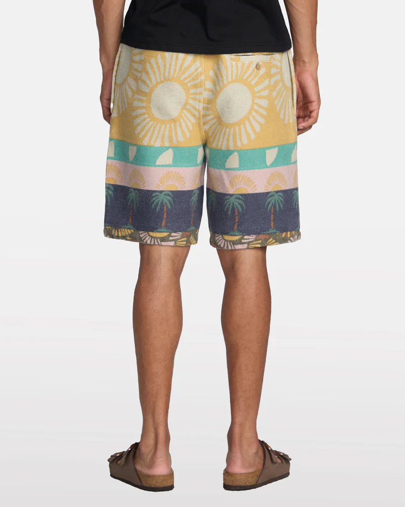 RVCA Abstract Stripe Elastic Waist shorts