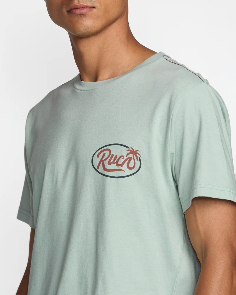 Keep things causal in the RVCA Frond Script Short Sleeve Tee, available at Harbour Thread men's store in Burlington, VT for effortless summer style.