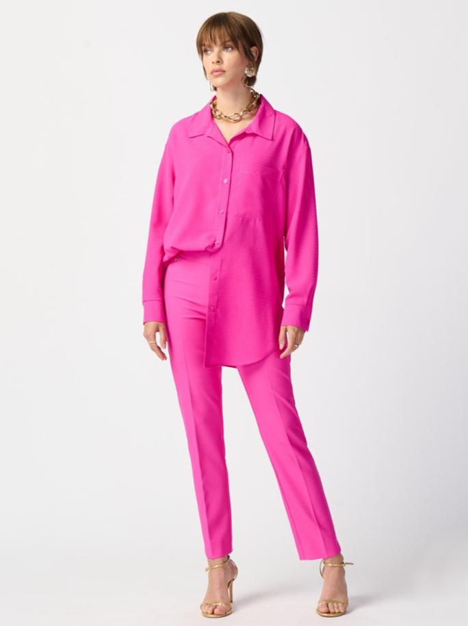 Joseph Ribkoff's Ultra Pink Lux Twill Slim-Fit Pull-On Pants