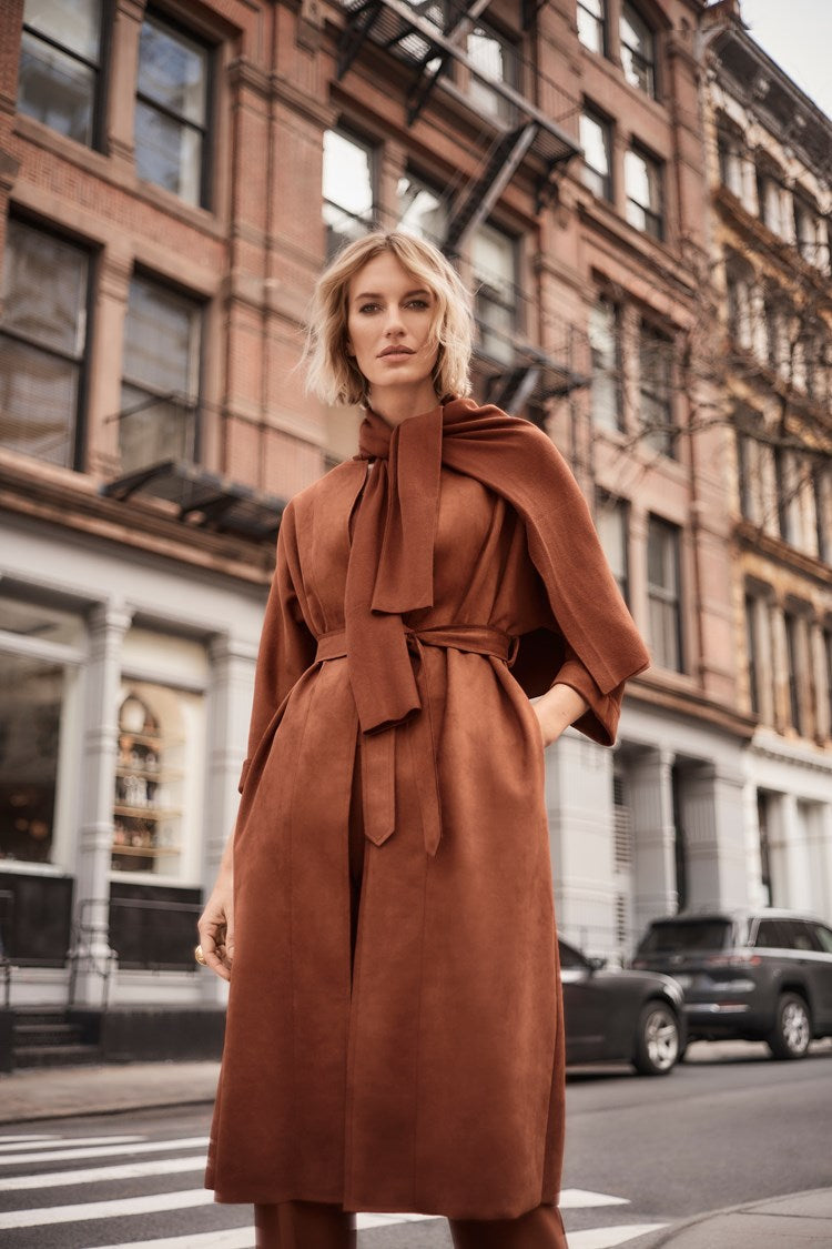 Joseph Ribkoff Scuba Suede Straight Fit Coat