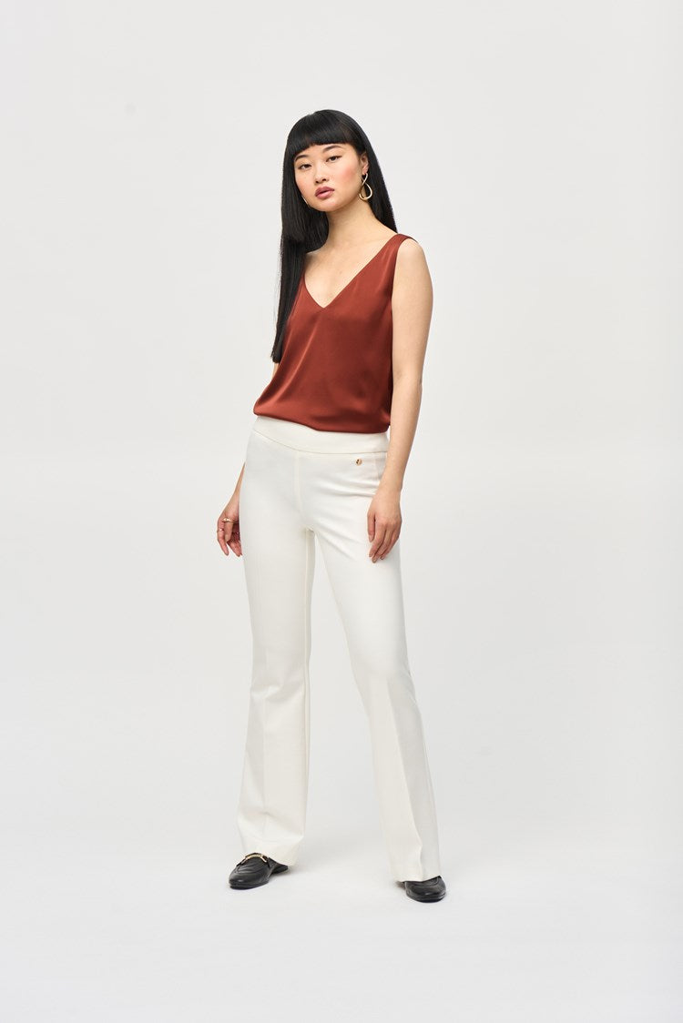 Outfit styled with the Cinnamon Satin Straight Sleeveless Top by Joseph Ribkoff