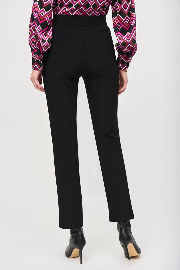Back view of the Black Bonded Silky Knit Straight Pull On Pants by Joseph Ribkoff
