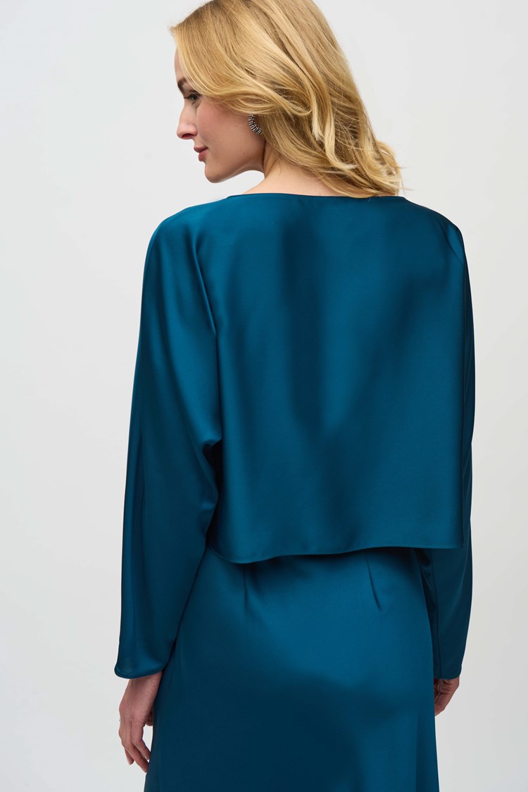 Back view of the Twilight Satin Boxy Top by Joseph Ribkoff