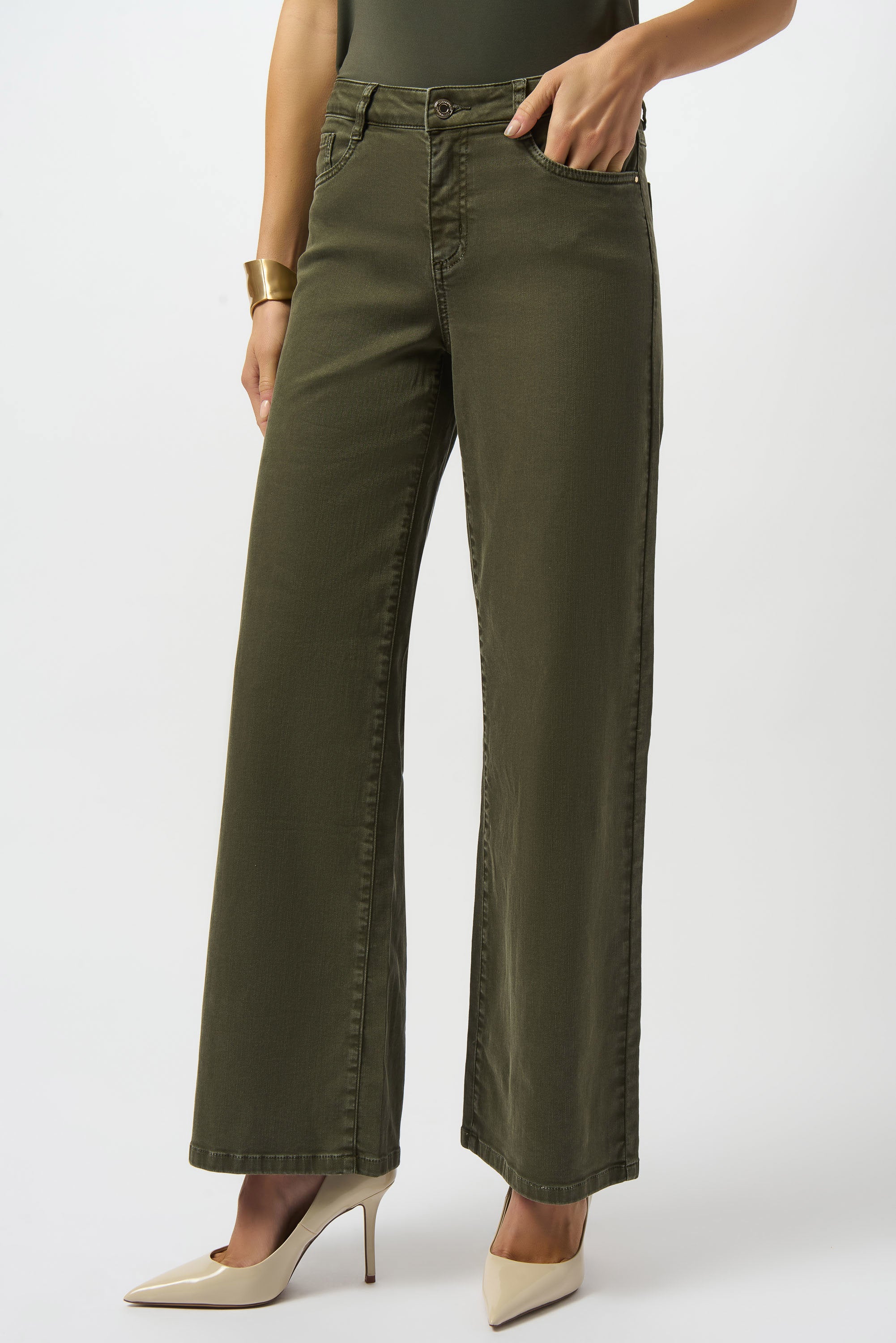 Joseph Ribkoff Goldie Classic Wide-Leg Stretch Jeans | Harbour Thread