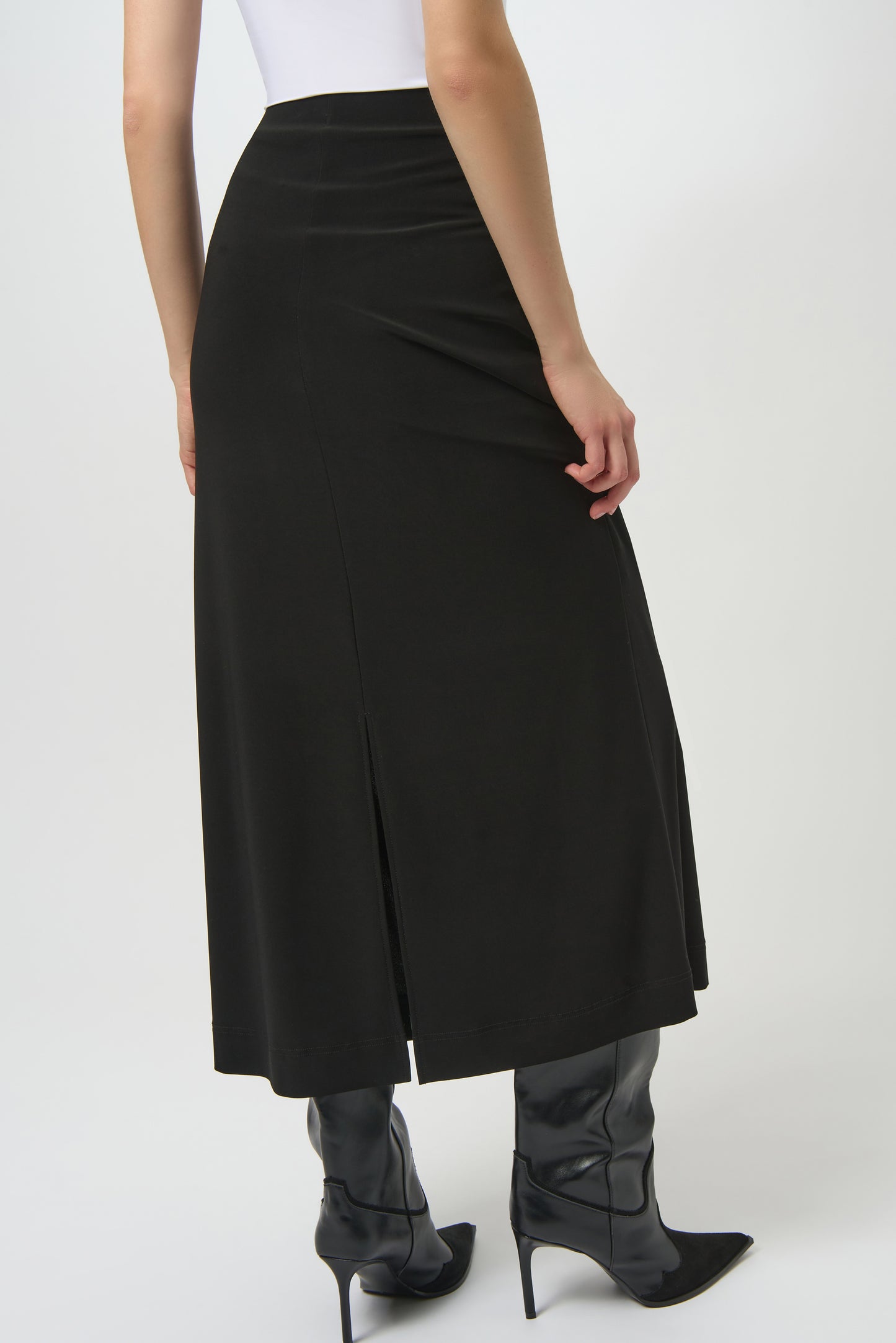 Black maxi skirt with a back slit