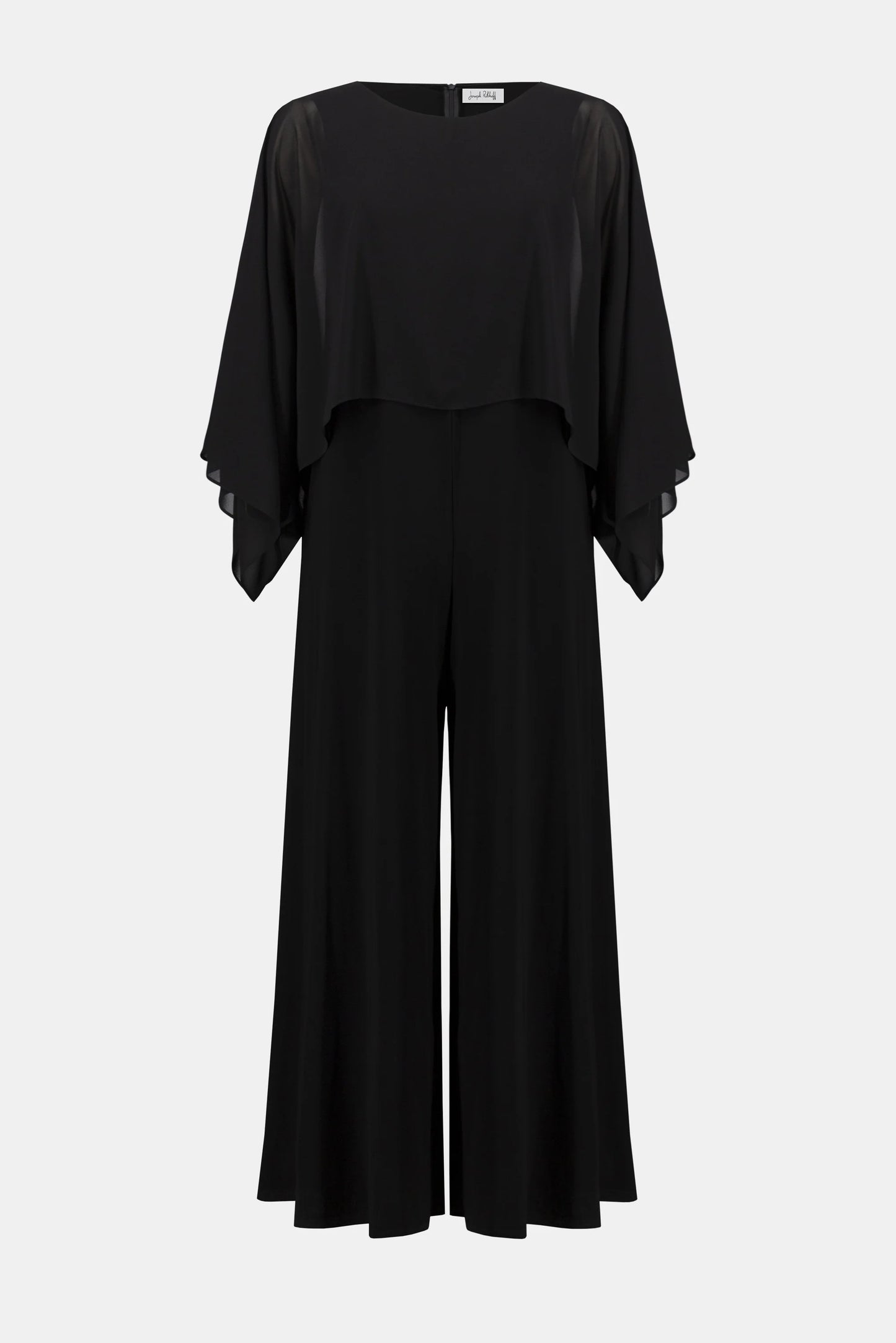 Joseph Ribkoff Silky Knit and Chiffon Wide Leg Jumpsuit