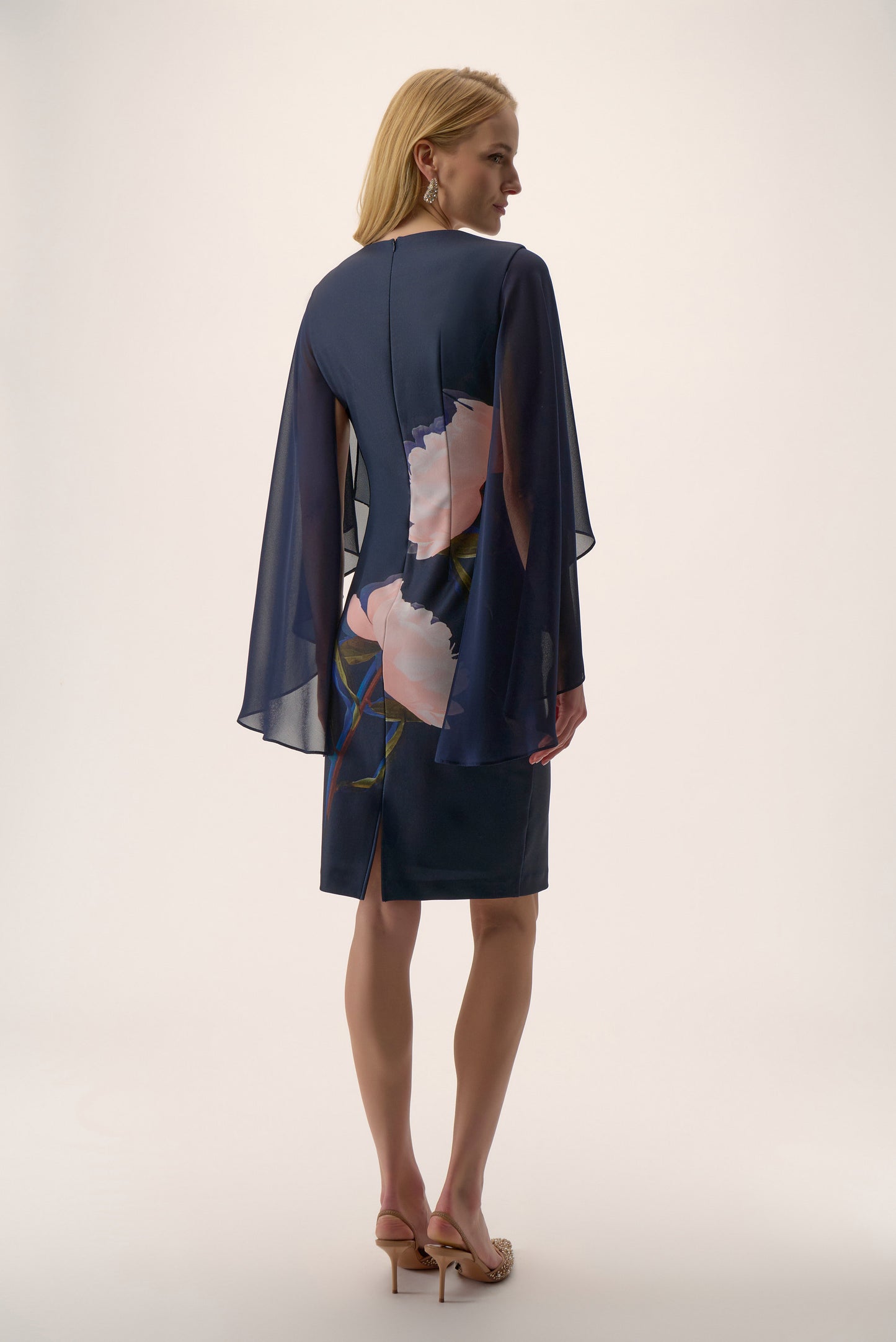 Joseph Ribkoff Silky Knit & Chiffon Floral Placement Sheath Dress