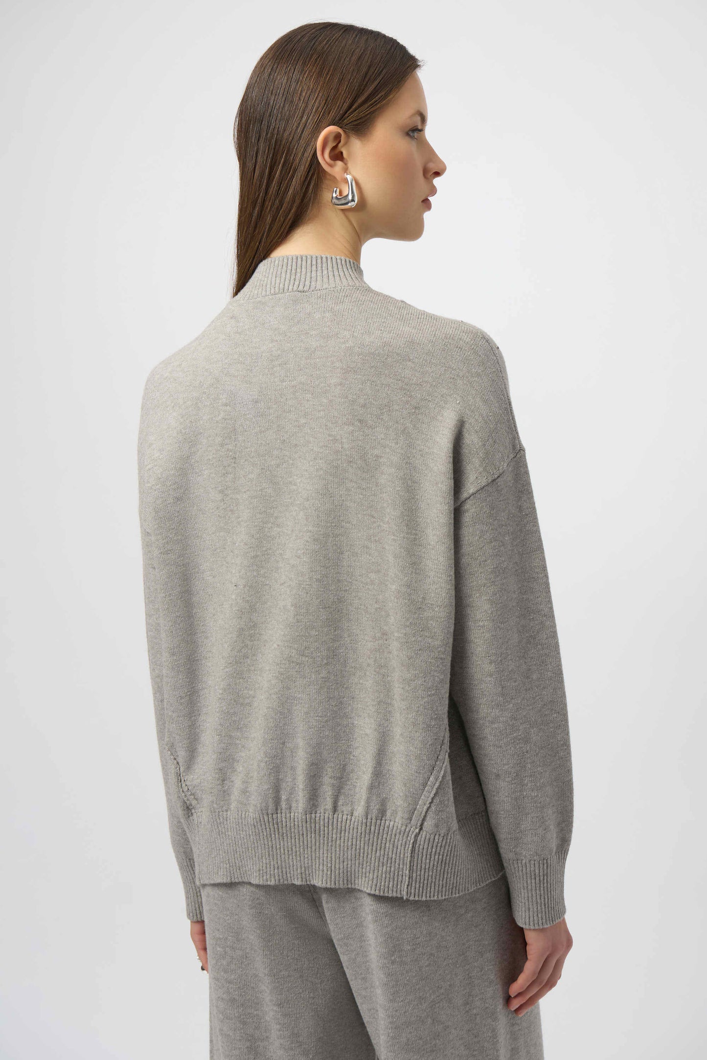 Joseph Ribkoff Sweater Knit Mock Neck Pullover with Rhinestones