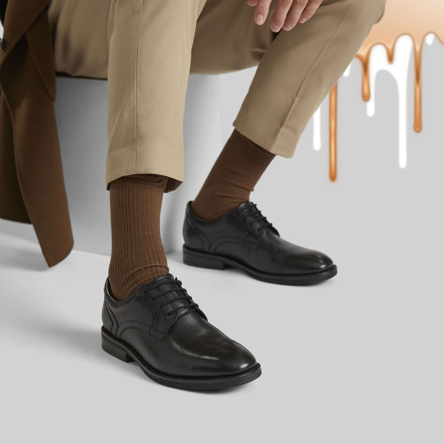 Clarks Un Hugh Lace Men's Shoe - Black Leather