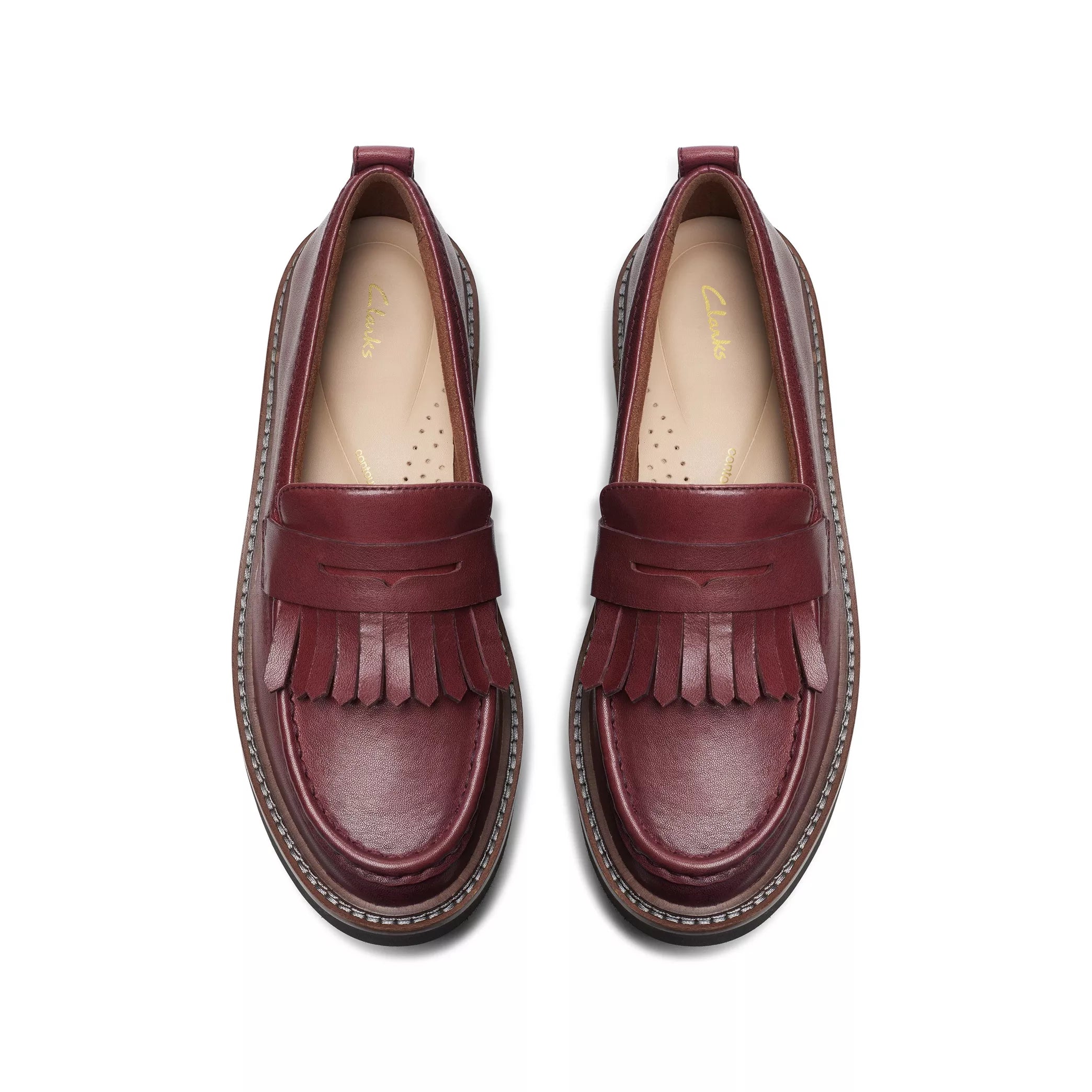 Clarks fashion red loafers