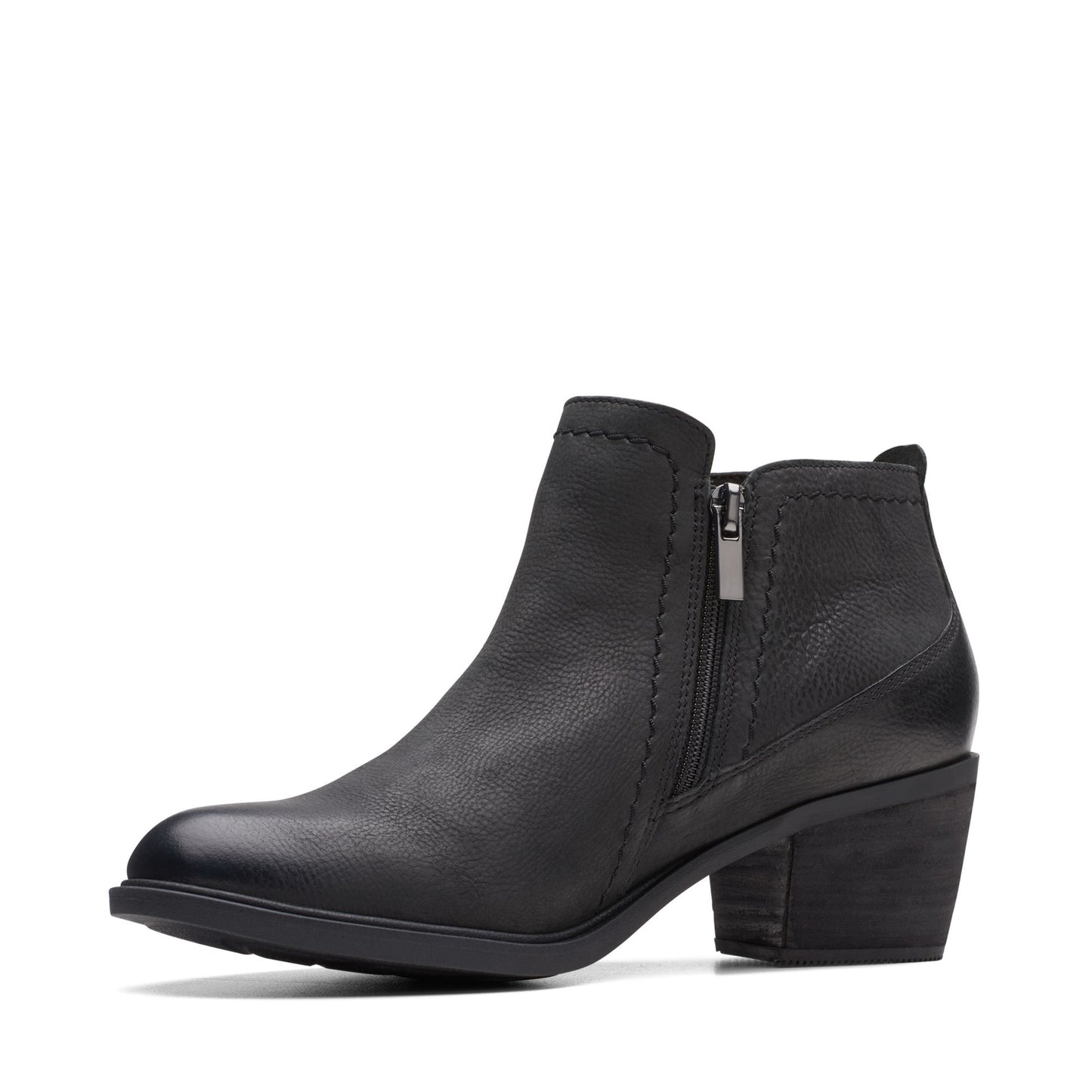 Clarks Neva Lo Ankle Boot - Black Leather