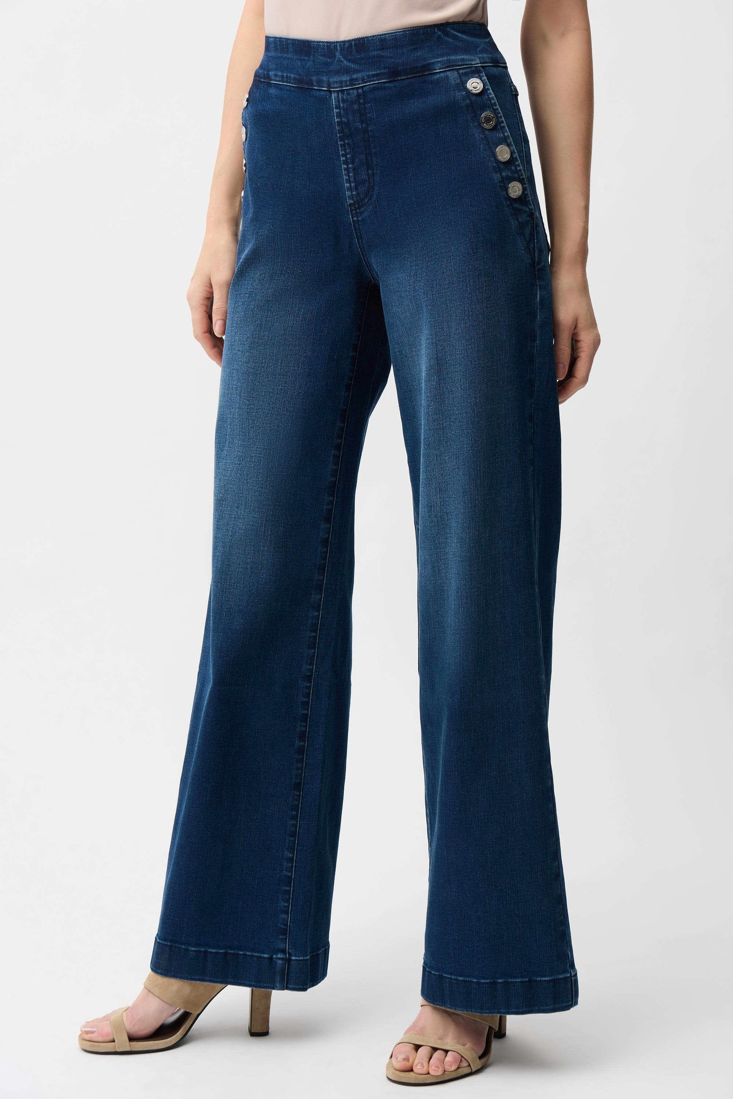 Joseph Ribkoff Wide Leg Pull-On Jeans