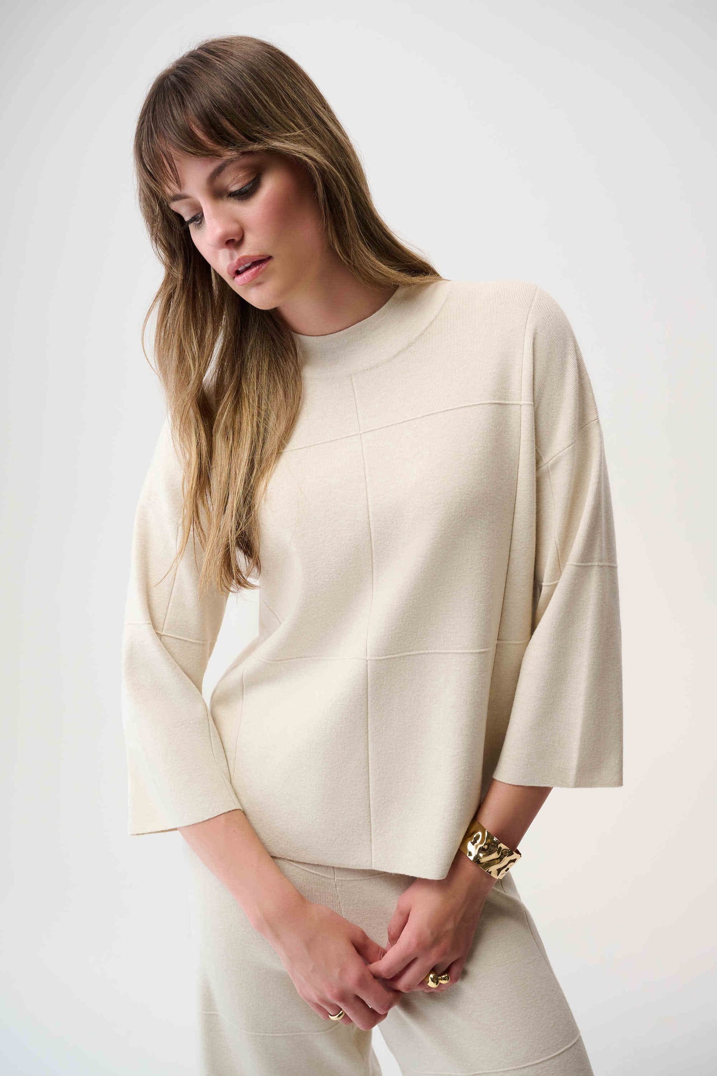 Joseph Ribkoff Brushed Viscose Straight Mock Neck Sweater