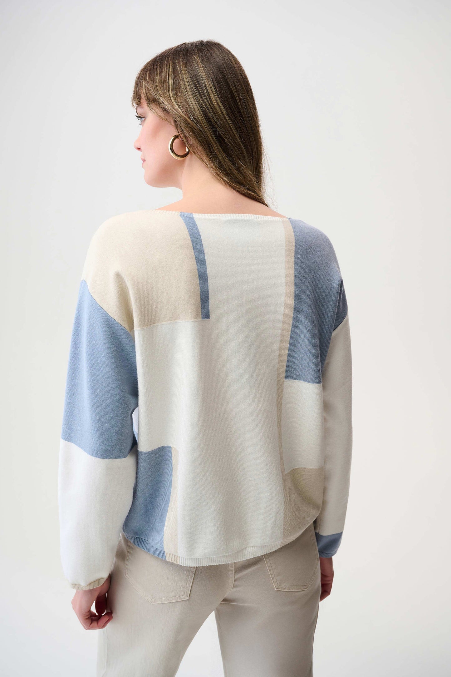 The Brushed Viscose Yarn Color Block Sweater by Joseph Ribkoff