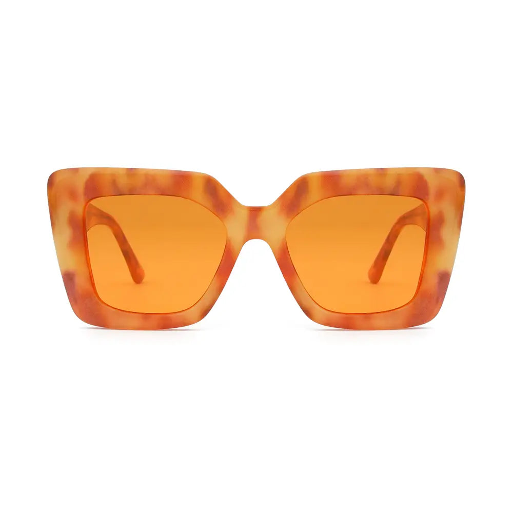The Ryan Simkhai Eyeshop Monique Polarized Sunglasses in Amber Tortoise