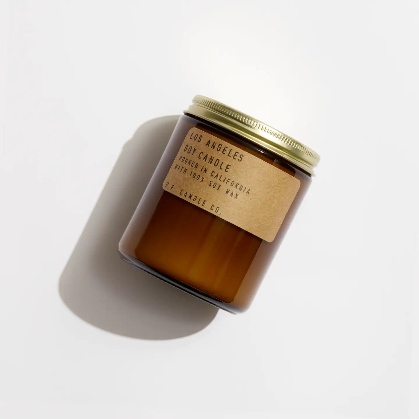 The Los Angeles Soy Candle by P.F. Candle Co has notes of redwood, lime, jasmine, and yarrow.