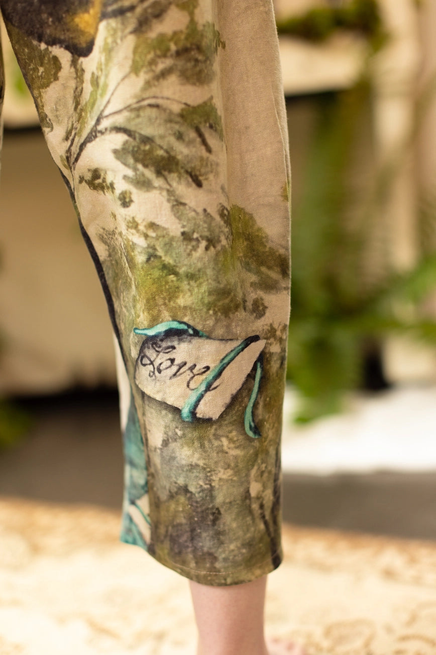 Market of Stars Theatre Of Dreams Linen Cropped Artist Pants