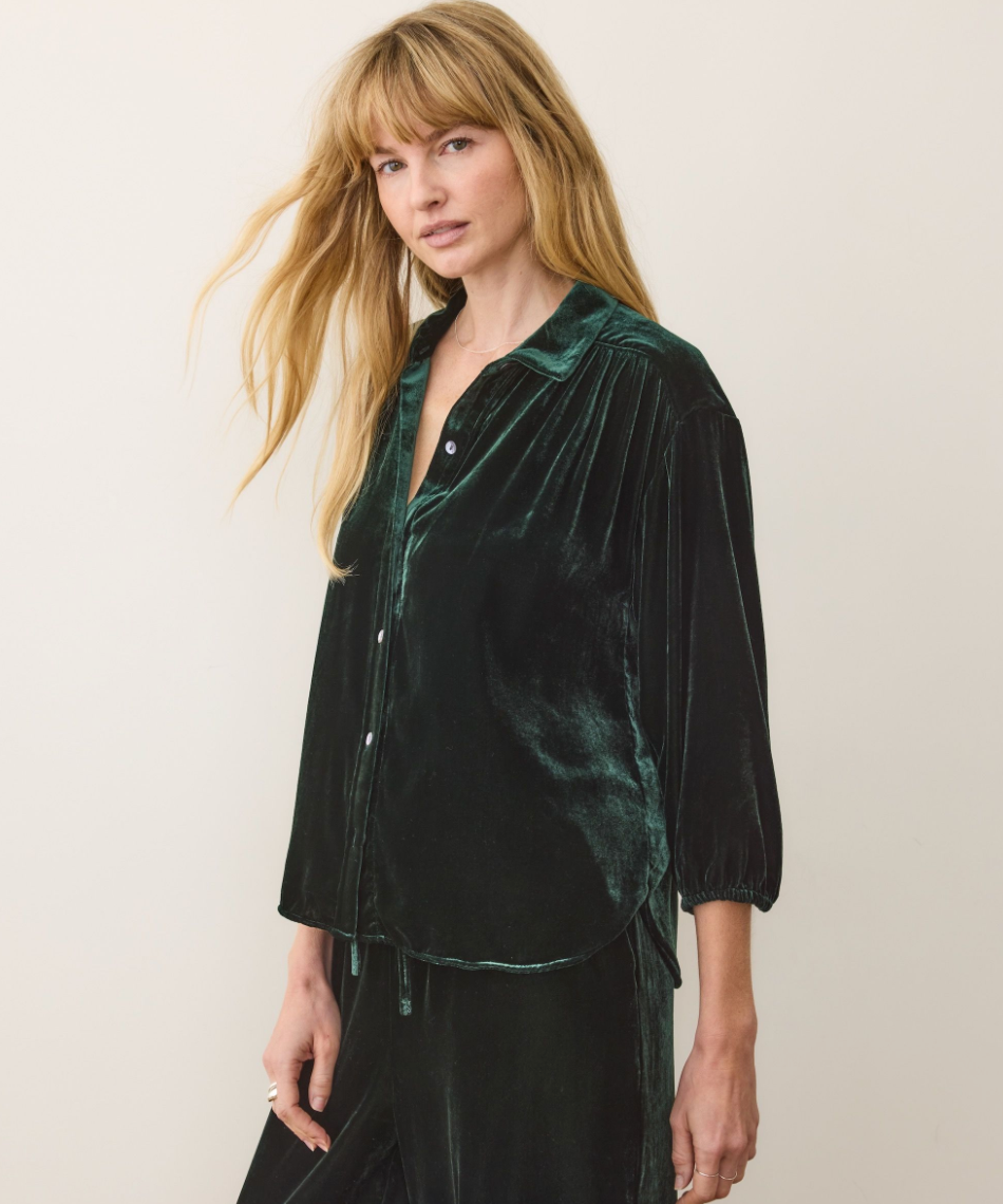 Marine Layer Bella Velvet Button Down