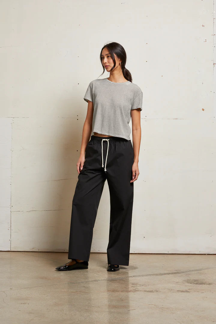 Perfect White Tee Harley Stripe Boxy Crew Tee