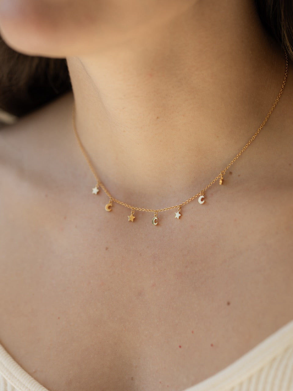 Shop the Star And Moon Choker Necklace by The Land Of Salt by Harbour Thread women's boutique