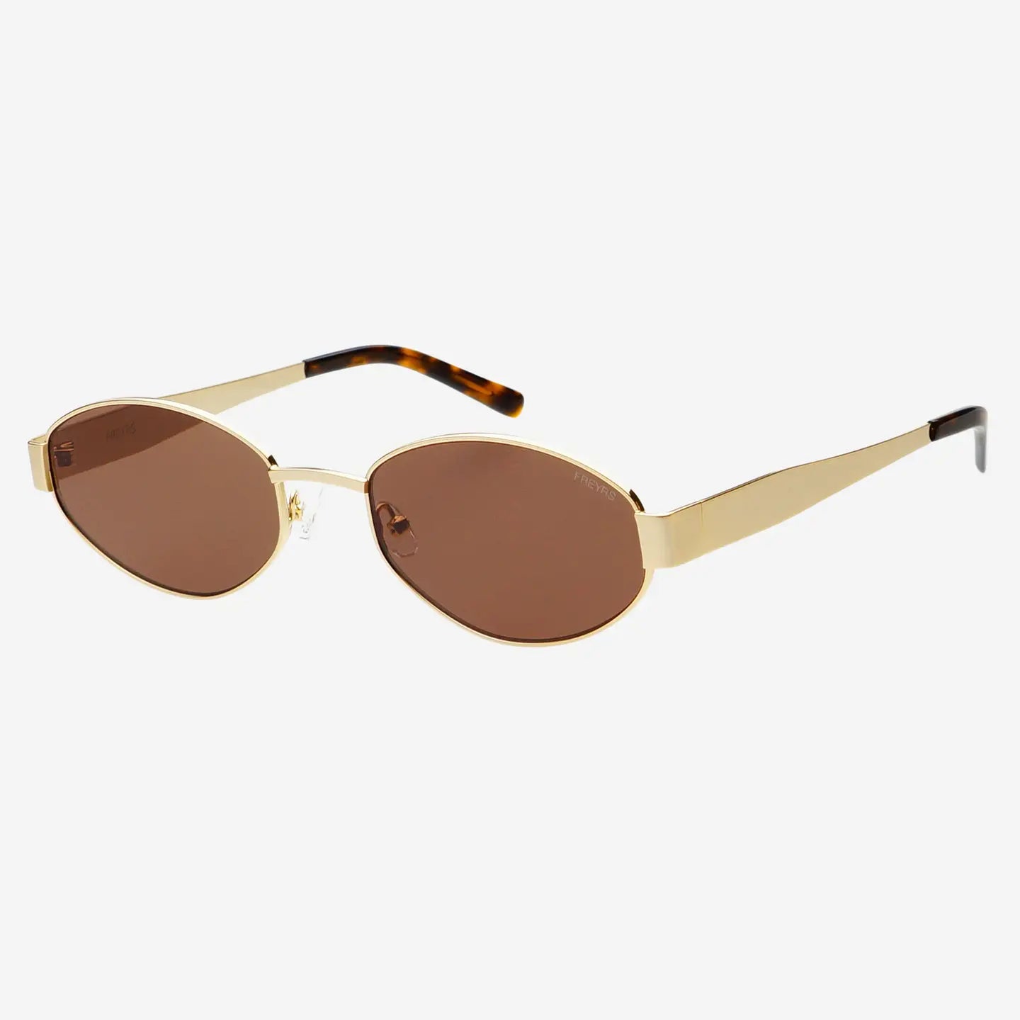 The FREYRS Soho Women's Oval Sunglasses in Gold/Brown