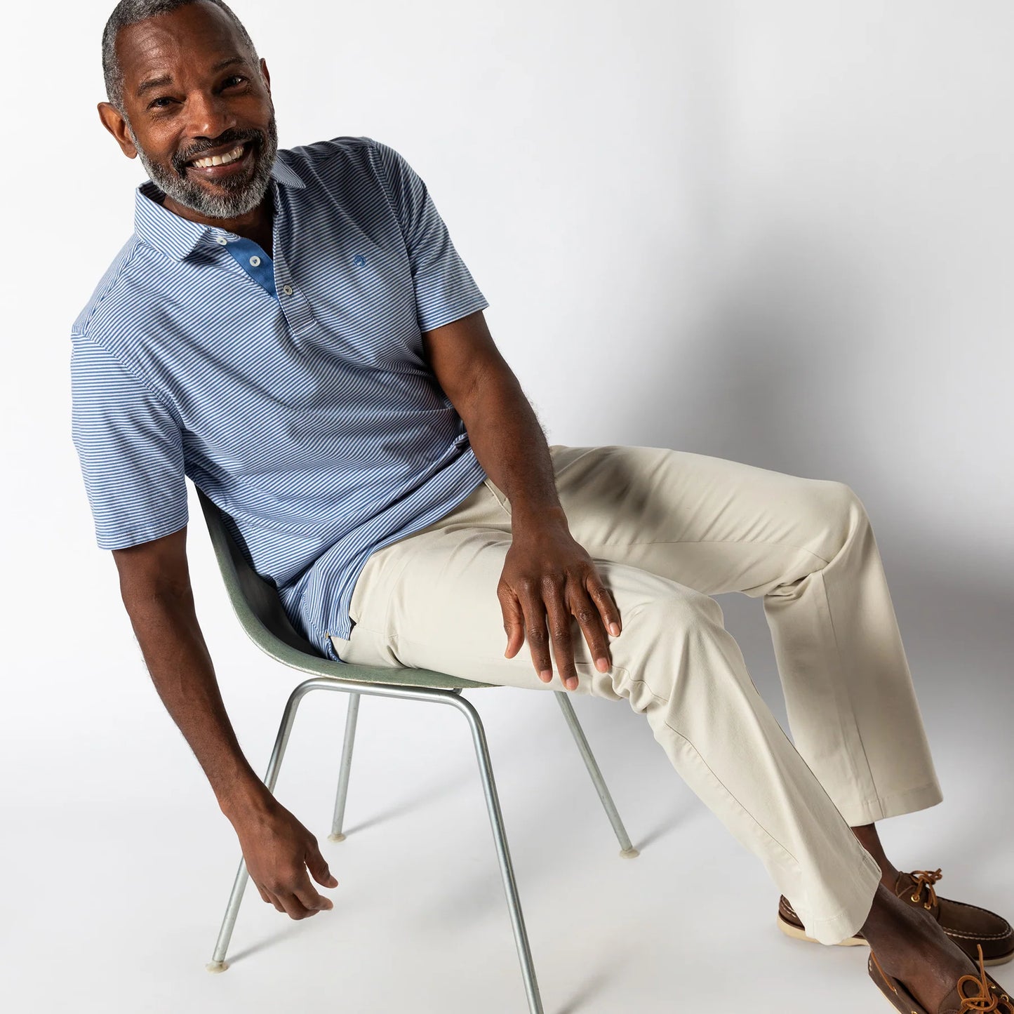 The Duck Head Hanover Pima Cotton Polo in Pastel Pink Jersey Stripe