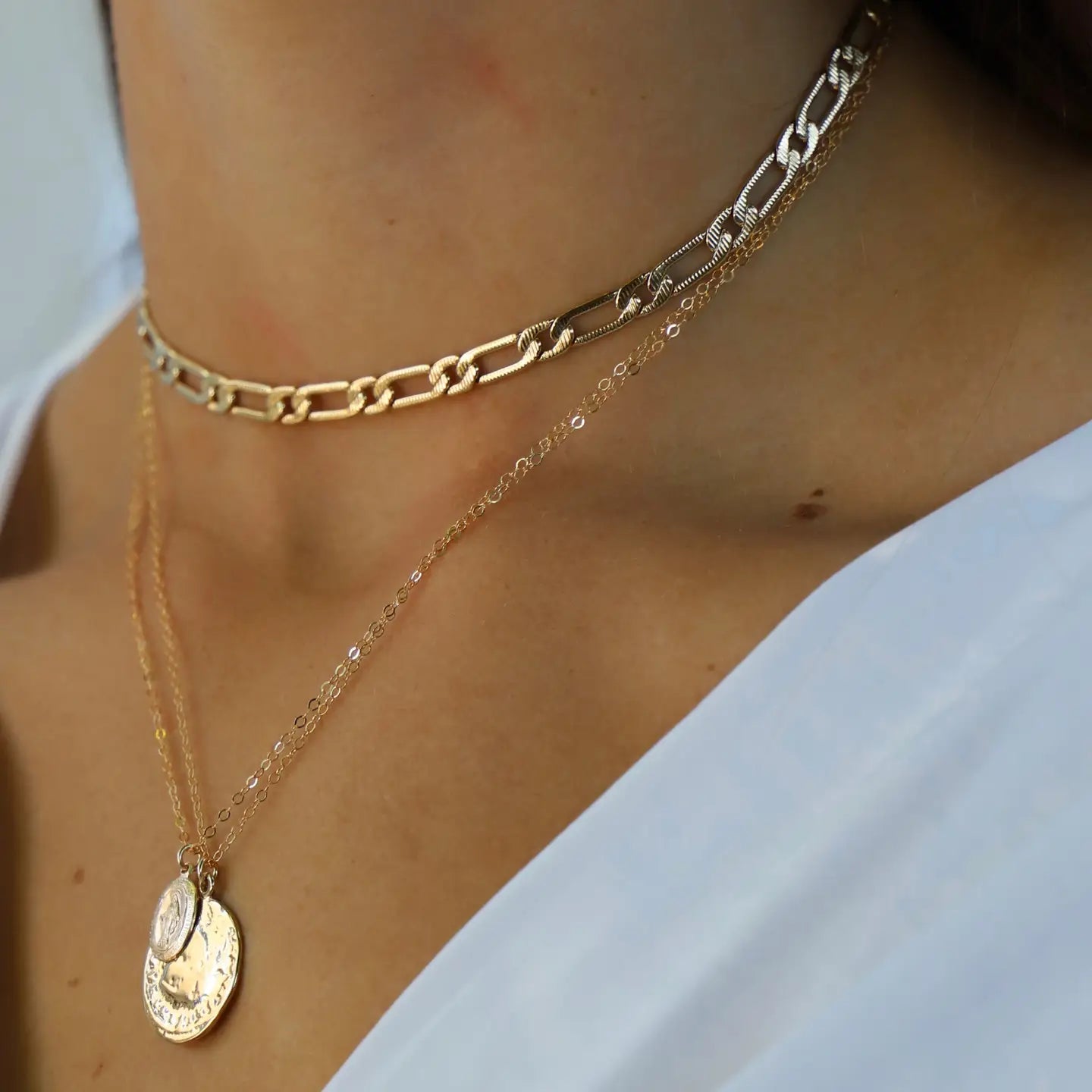 Person wearing the Cleopatra Chain Necklace by Katie Waltman Jewelry