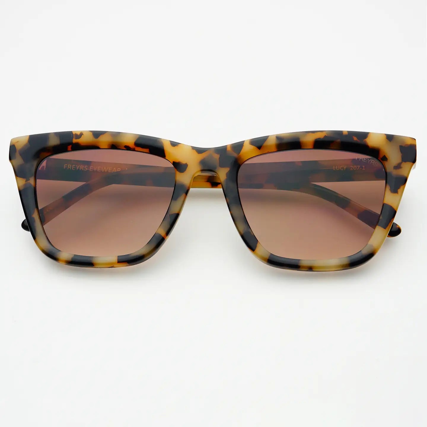 FREYRS Women's cat-eye sunglasses with tortoiseshell frame and brown lenses