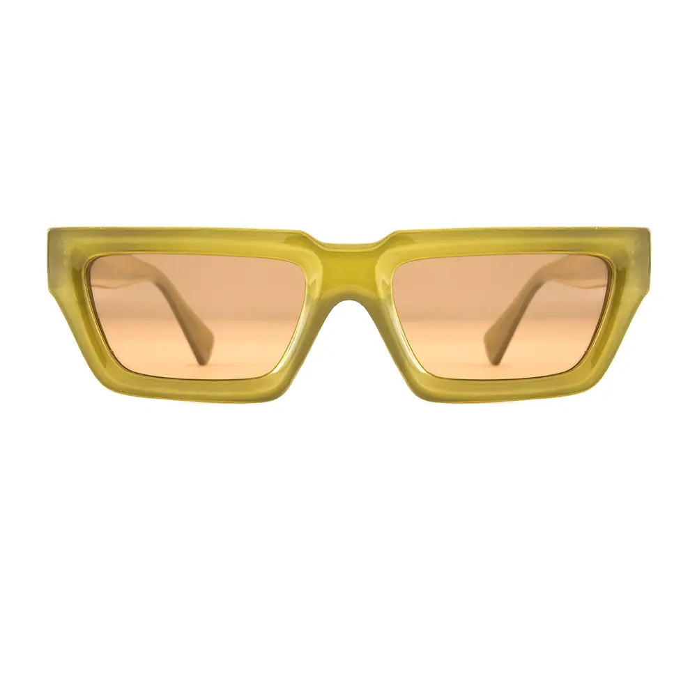Green geometric sunglasses