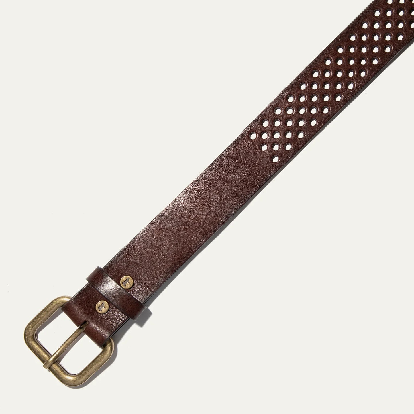 Will Leather Goods Perforated Jean Belt - Brown