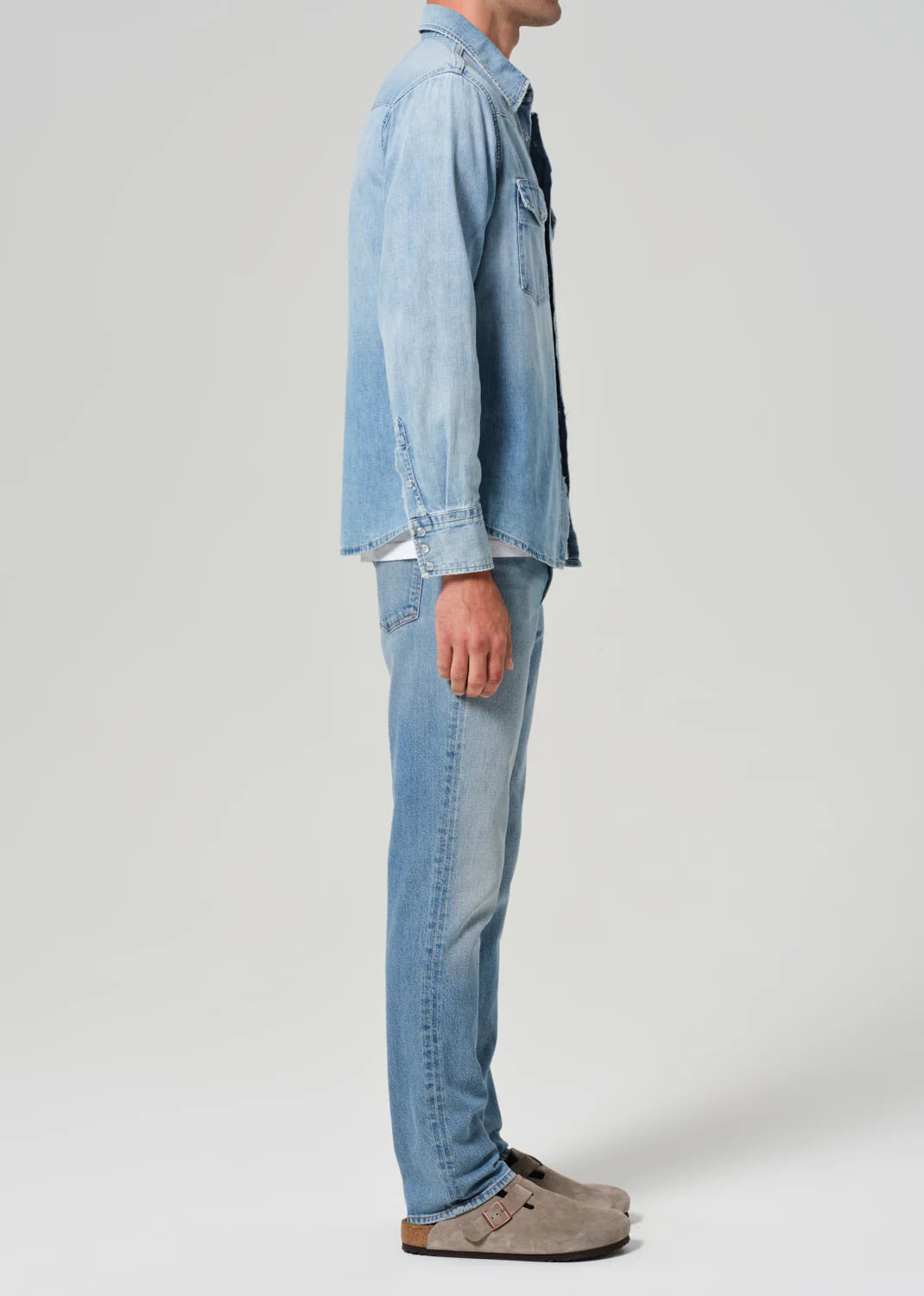 The Bauhaus wash by Citizens of Humanity is a medium to light indigo wash with fading throughout