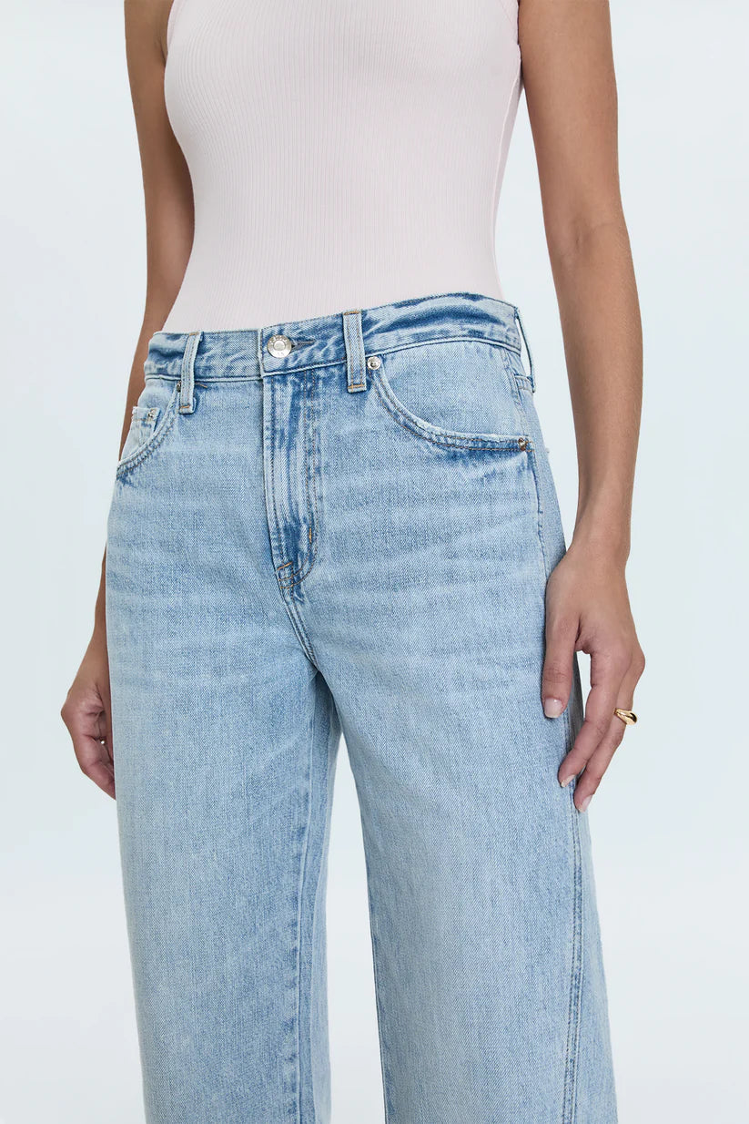 Shop the PISTOLA Kacey Mid Rise Cuffed Straight Women's Jeans at Harbour Thread women's boutique in Burlington, VT.