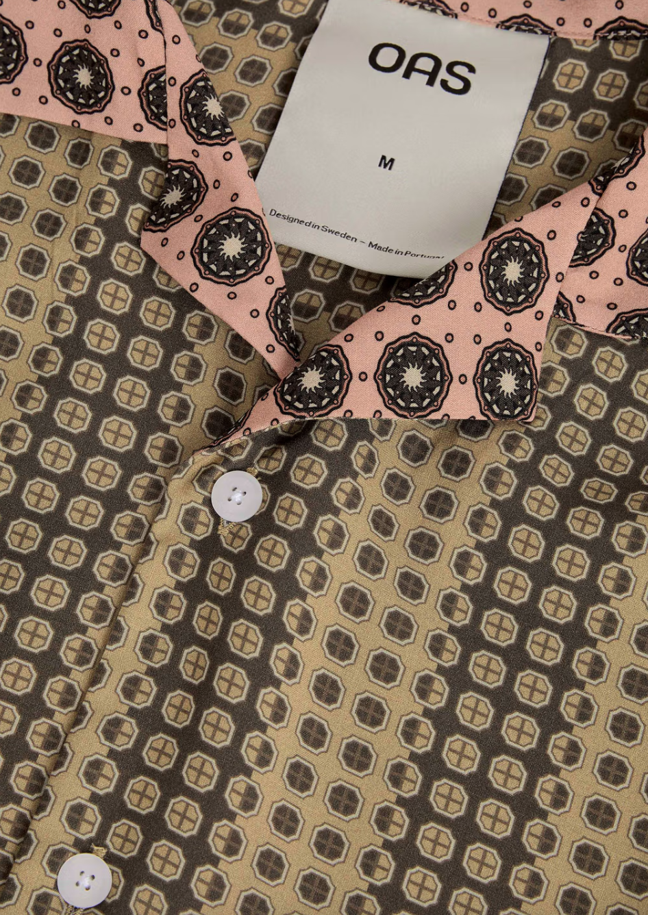 Shop the OAS men's contrast print men's button down shirt at Harbour Thread