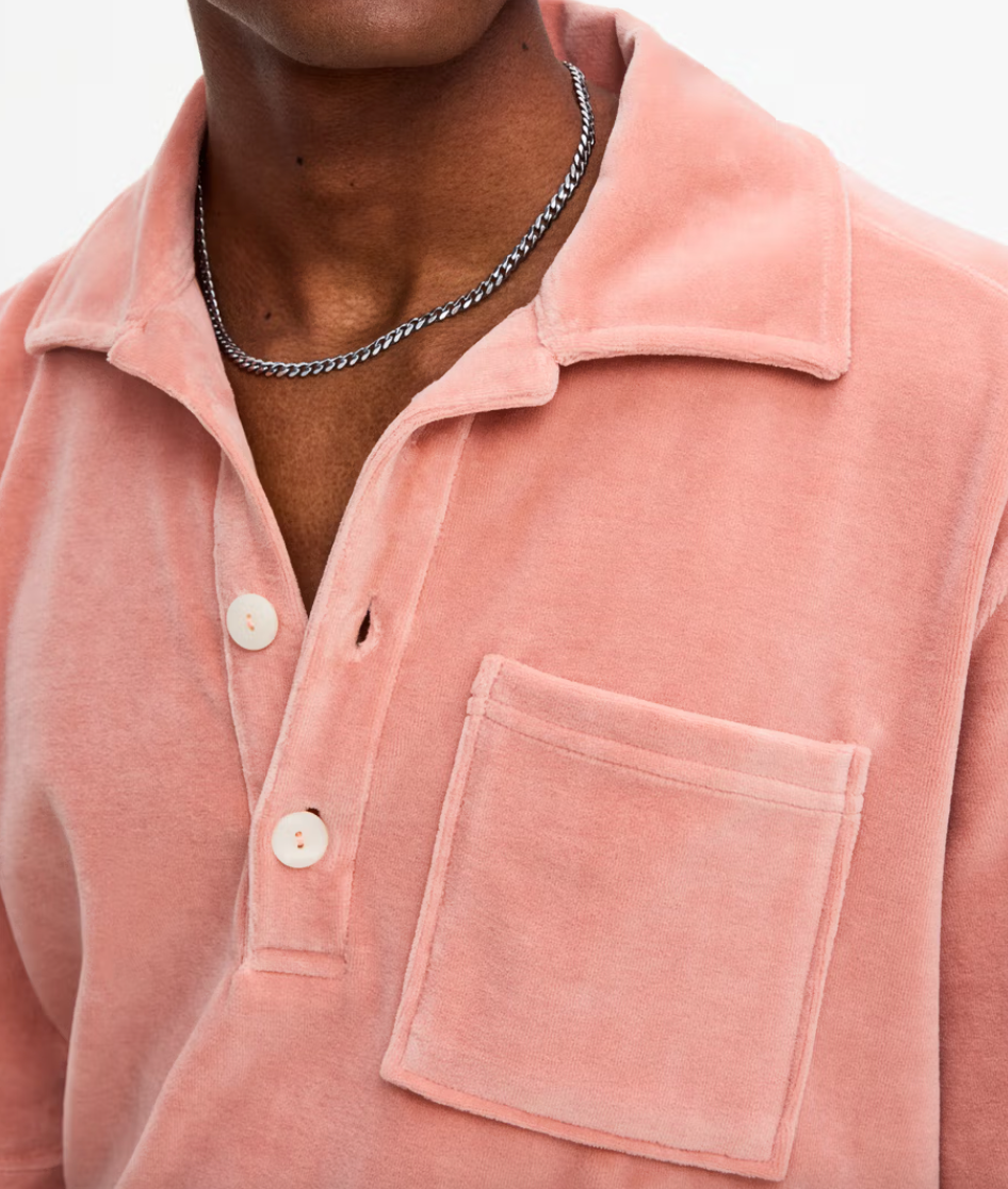 OAS Midweight knitted velour men's shirt at Harbour Thread