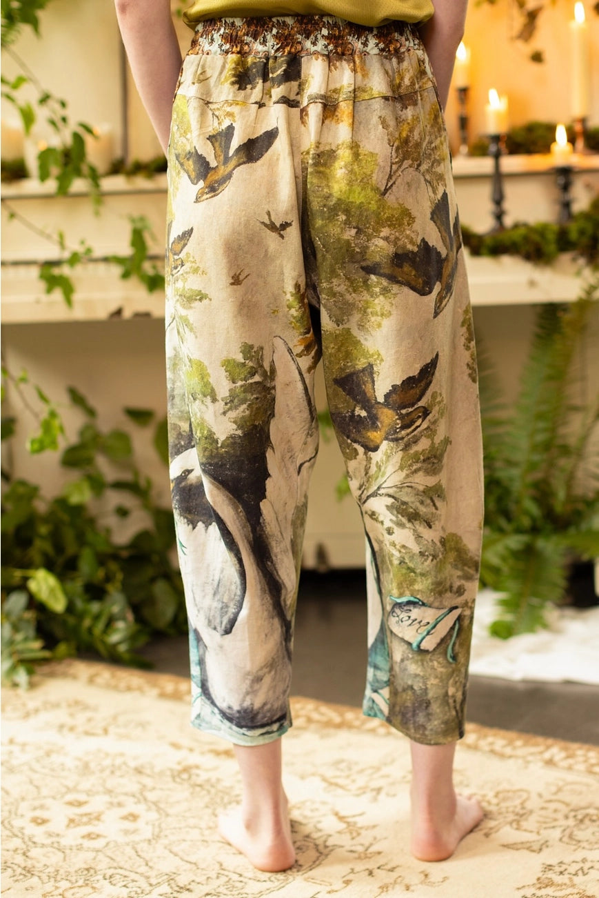 Market of Stars Theatre Of Dreams Linen Cropped Artist Pants