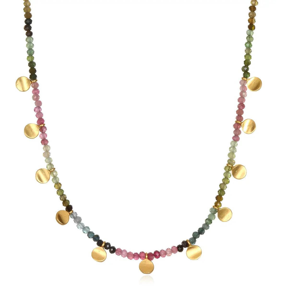 Satya Jewelry Tourmaline Gold Moon Choker Necklace