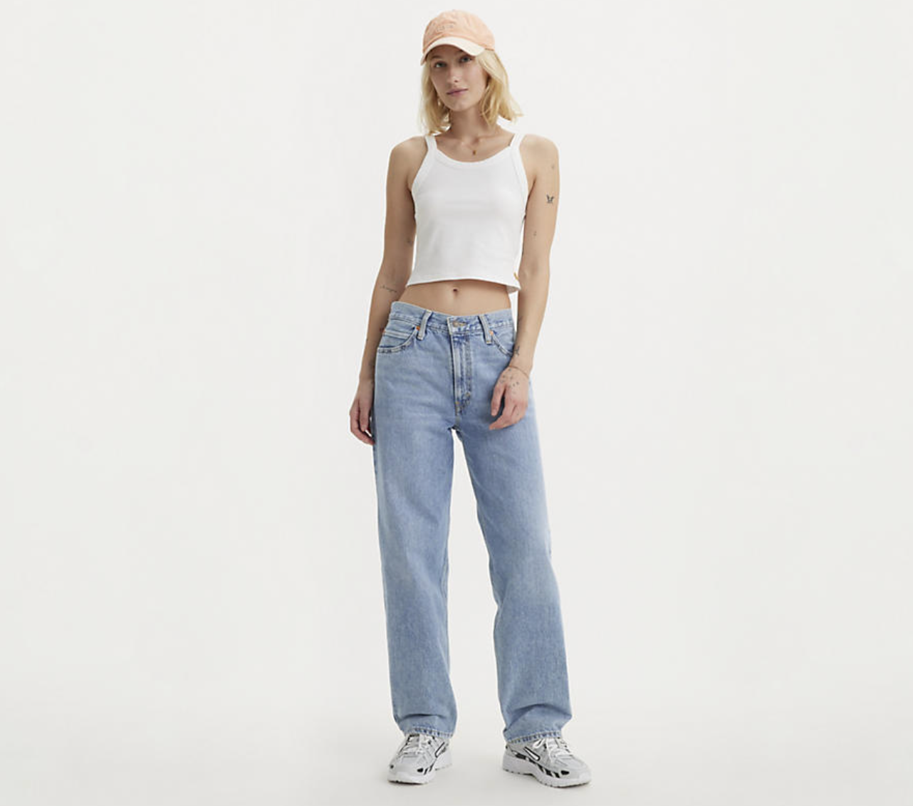 Levi's women's Dad Jean is available to shop at Harbour Thread in the worn in light wash Far And Wide.