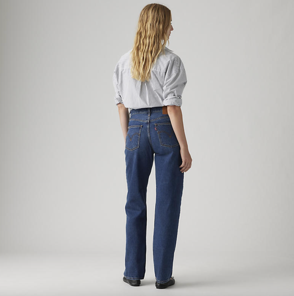 Women's straight leg high rise jeans