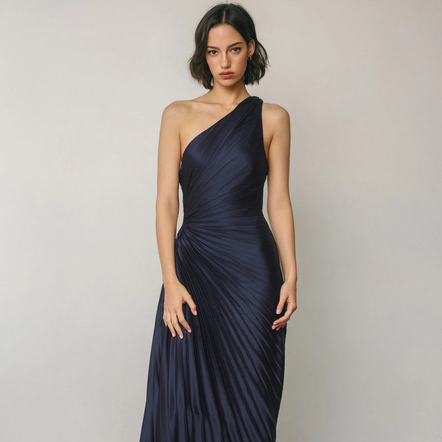asymmetric pleated dress Forum Satin One Shoulder Asymmetrical Dress a fitted bodice with Available Sizes:2XL (22-24) Gluten-Free Caesar Salad Recipe W-Events-Casual