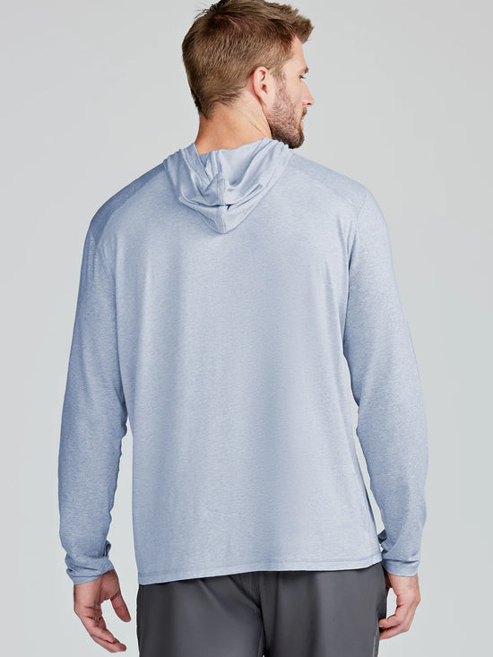 Back view of the Cloud Heather Carrollton Lightweight Hoodie by Tasc Performance