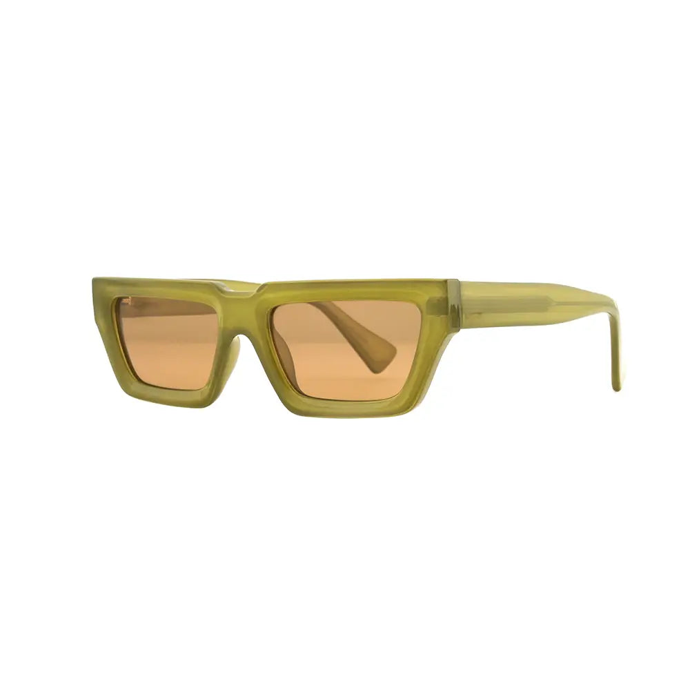 The Ryan Simkhai Eyeshop Ivy Geometric Sunglasses in Green