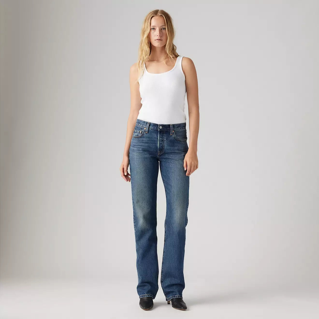 Women's Faded dark wash non-stretch denim by Levi's at Harbour Thread
